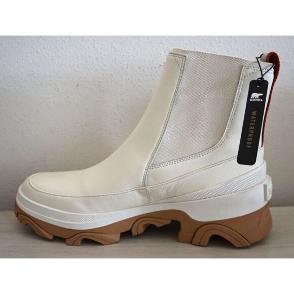 Sorel Women's Sz 11 Natural/Sea Salt Brex Chelsea Waterproof Leather Boots - Picture 7 of 13